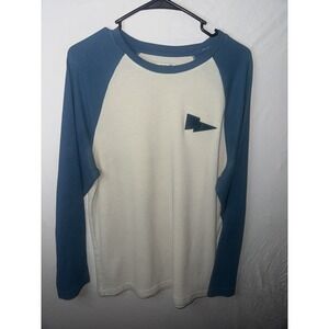 Vintage Hurley Mens Large Thermal Long Sleeve Blue/Gray